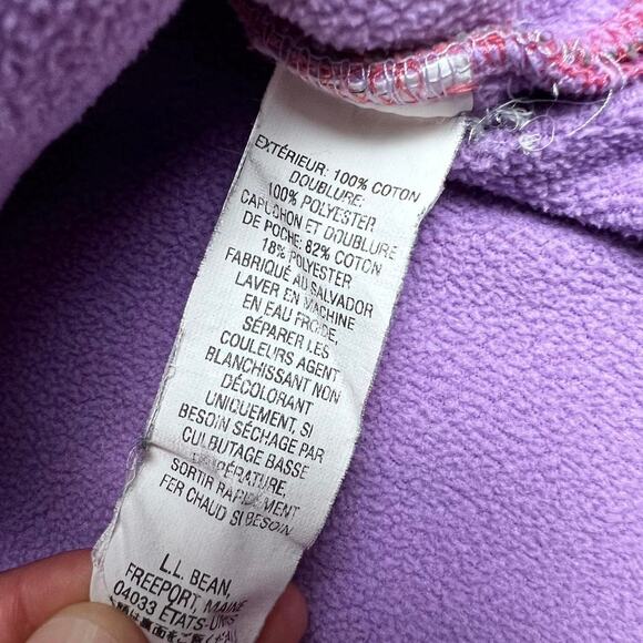 L.L. Beans girls pearl snap large 14/16 fleece lined flannel shirt Purple Pink - Picture 7 of 8